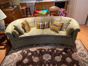 Vintage Carella Furniture Yellow & White Sofa