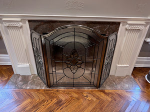 Beautiful Glass Fireplace Screen