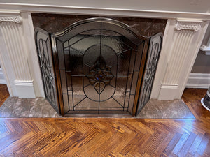 Beautiful Glass Fireplace Screen