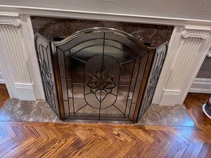 Beautiful Glass Fireplace Screen