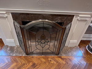Beautiful Glass Fireplace Screen