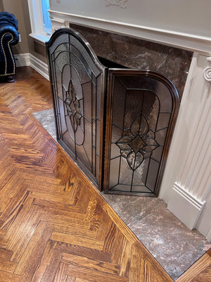 Beautiful Glass Fireplace Screen
