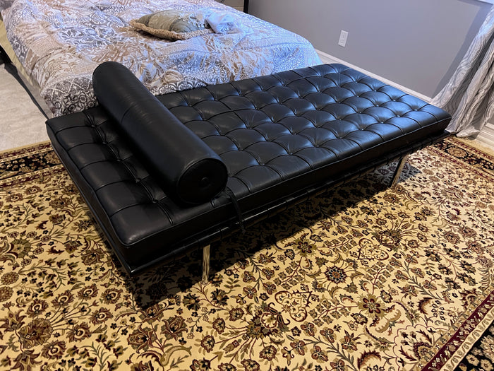 Black Leather Barcelona Daybed
