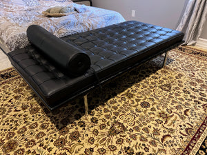 Black Leather Barcelona Daybed