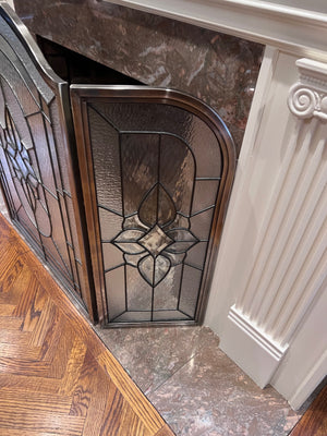 Beautiful Glass Fireplace Screen