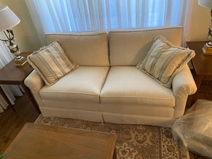 Cooper Bros. Cream Upholstered Love Seat # 1
