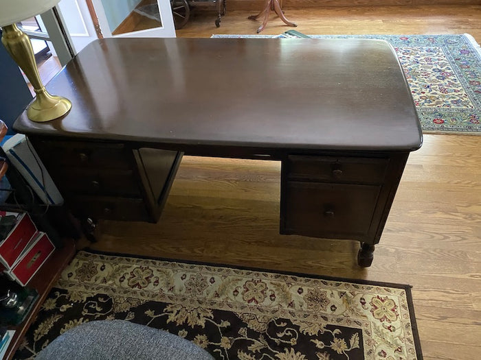 Vintage Solid Wood Executive Desk