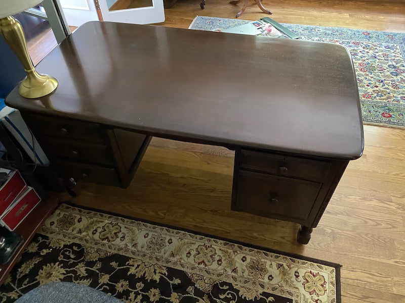 Vintage Solid Wood Executive Desk