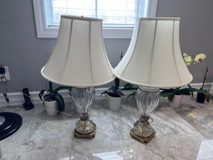Pair of Glass Table Lamps