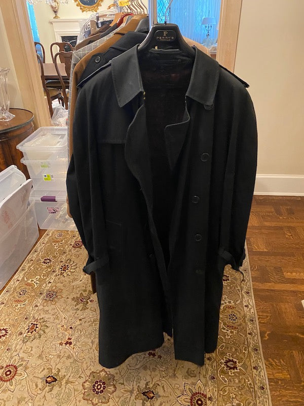 Men's Black, Lined Burberry Trench Coat