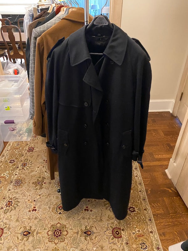 Men's Black, Lined Trench Coat from Perry's
