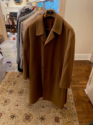 Men's Camel Wool Pea Coat from Perry's by Ermenegildo Zegna