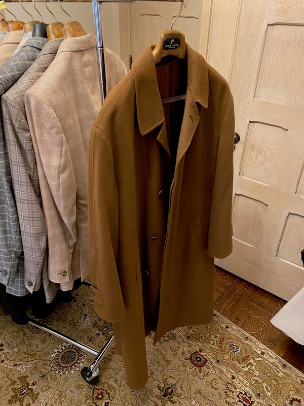 Men s Camel Wool Pea Coat from Perry s by Ermenegildo Zegna