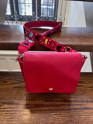 Mickey Mouse Icon Square Crossbody Bag – Red