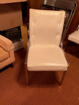 Superior Chrome Furniture Co. White Faux Leather Chairs (*6 Available)