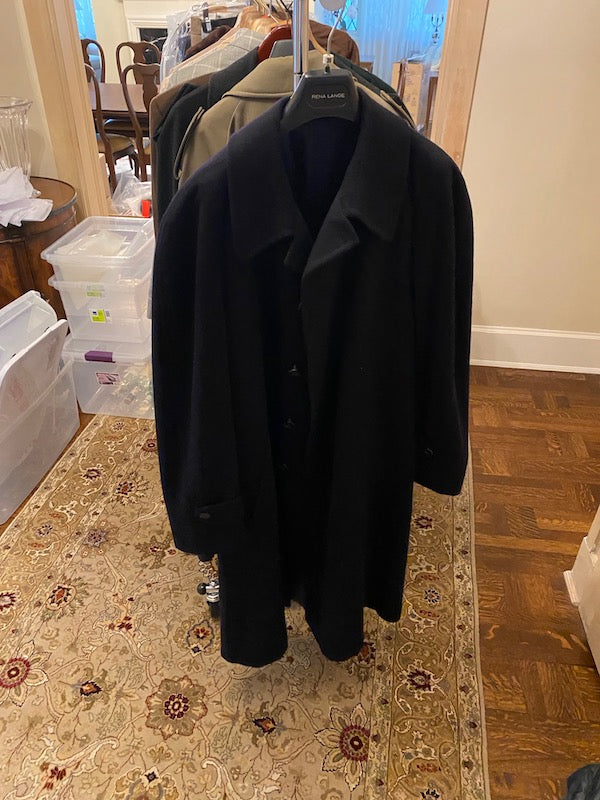 Men's 100% Cashmere Black Pea Coat by George Harrison & Co Ltd.