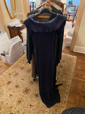 Women's 100% Silk Wayne Clark Navy Blue Dress, Size 4