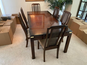 Solid Wood "Kroehler" Dining Table + 6 Chairs
