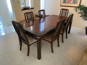 Solid Wood "Kroehler" Dining Table + 6 Chairs