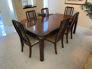 Solid Wood "Kroehler" Dining Table + 6 Chairs