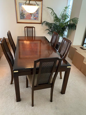 Solid Wood "Kroehler" Dining Table + 6 Chairs