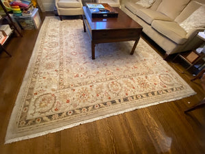 100% Wool Beige Rug from ELTE- 8ft x 10ft