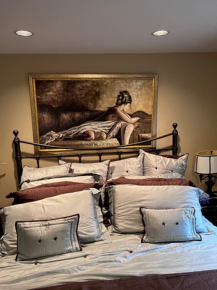 Large Oil Painting- Lady Posing on Sofa