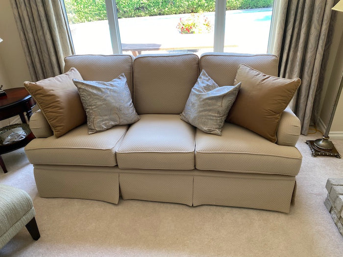 Cream Upholstered Sofa from Bassett Furniture