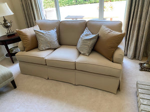 Cream Upholstered Sofa from Bassett Furniture