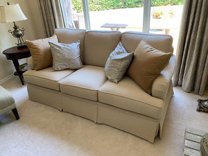 Cream Upholstered Sofa from Bassett Furniture