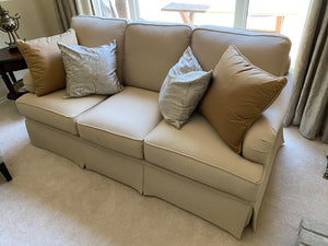 Cream Upholstered Sofa from Bassett Furniture