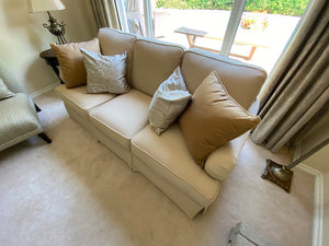Cream Upholstered Sofa from Bassett Furniture