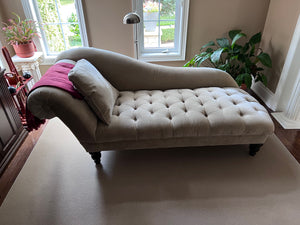 Beige Upholstered Tufted Fainting Couch