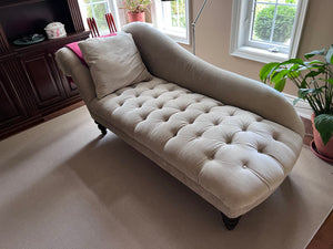 Beige Upholstered Tufted Fainting Couch