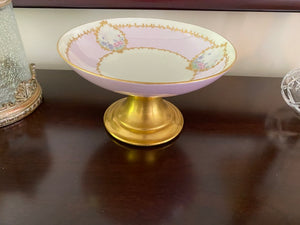 'Limoges France' Pink & Gold Decor Bowl