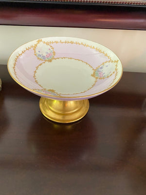 'Limoges France' Pink & Gold Decor Bowl