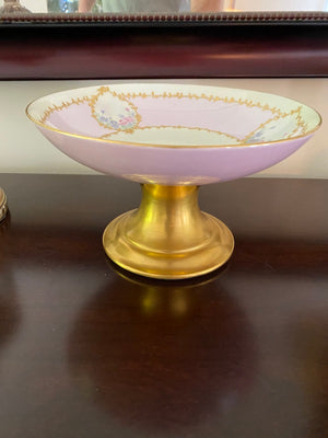 'Limoges France' Pink & Gold Decor Bowl