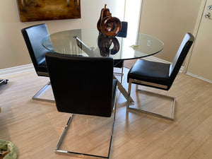 4 Black Faux Leather Chairs (*Table NOT Included)
