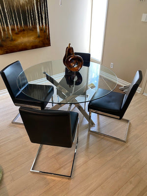 4 Black Faux Leather Chairs (*Table NOT Included)