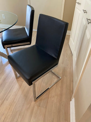 4 Black Faux Leather Chairs (*Table NOT Included)