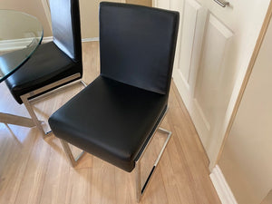 4 Black Faux Leather Chairs (*Table NOT Included)