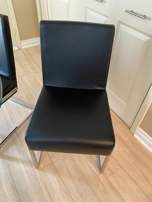 4 Black Faux Leather Chairs (*Table NOT Included)