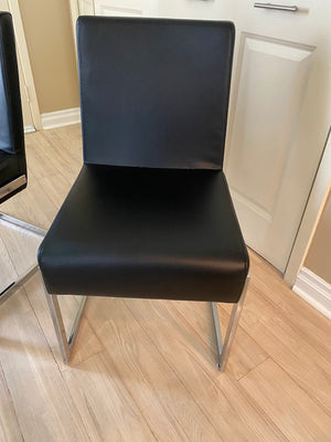 4 Black Faux Leather Chairs (*Table NOT Included)