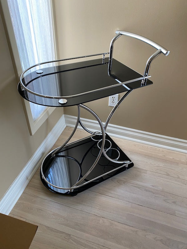 Glass & Chrome Bar Cart