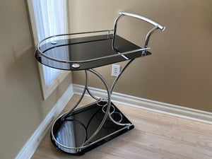 Glass & Chrome Bar Cart