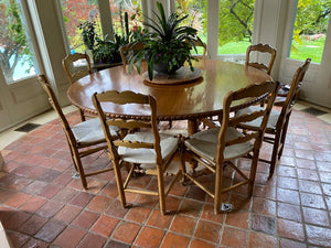 Custom Made Solid Wood Round Dining Table + 8 Chairs