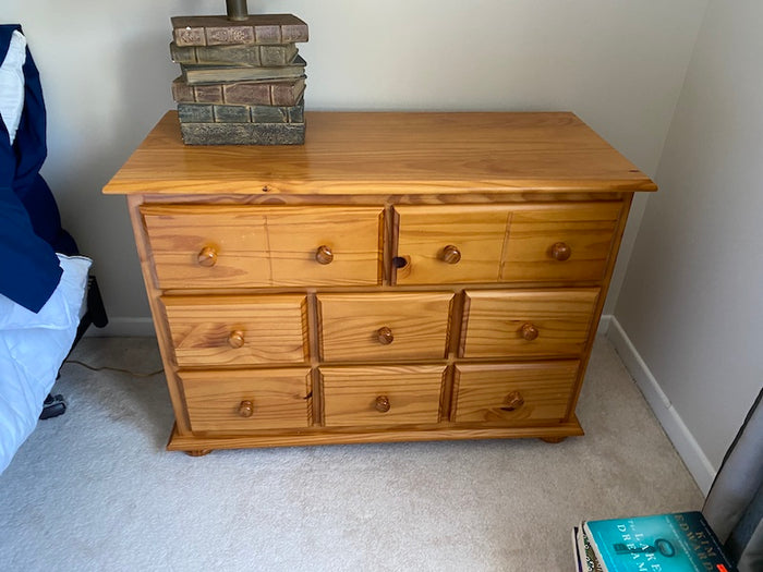 Wood 8 Drawer Dresser