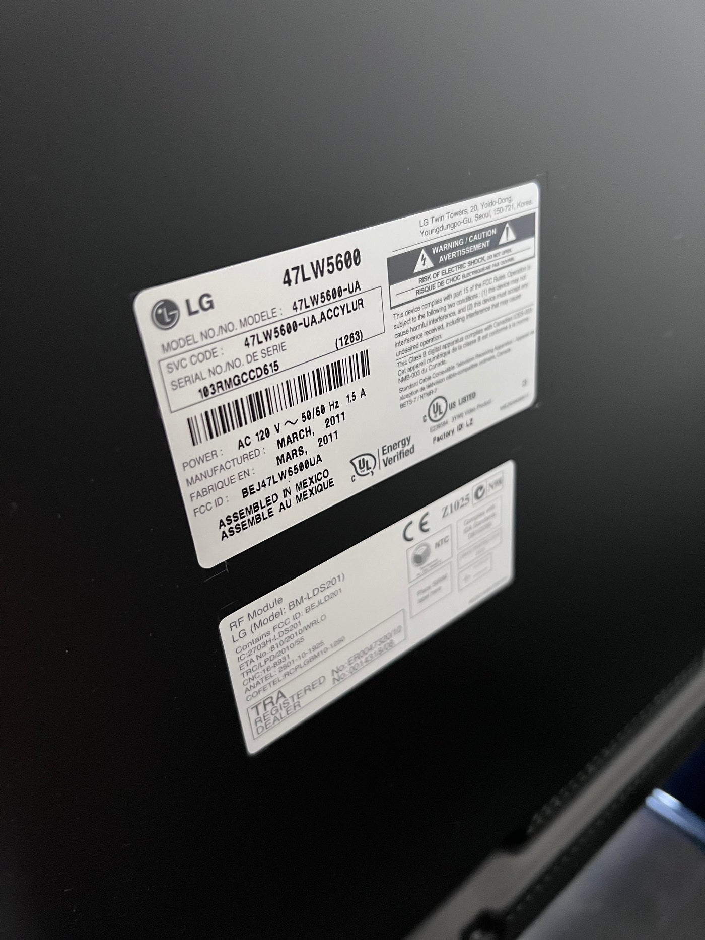LG 47LW5600 47" 1080p LED TV Sell My Stuff Canada Canada