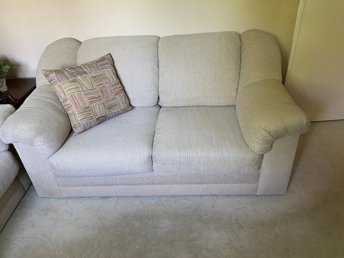 Grey Upholstered Love Seat