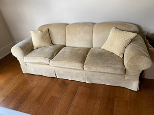 Beige 3 Seat Upholstered Sofa